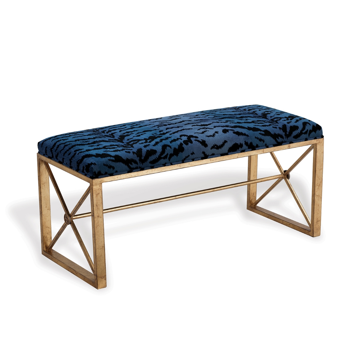 Picture of MEDALLION GOLD DOUBLE BENCH WITH LE TIGRE BLUE