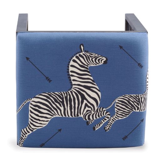 Picture of Medallion Black Zebra Blue Right Facing Bench