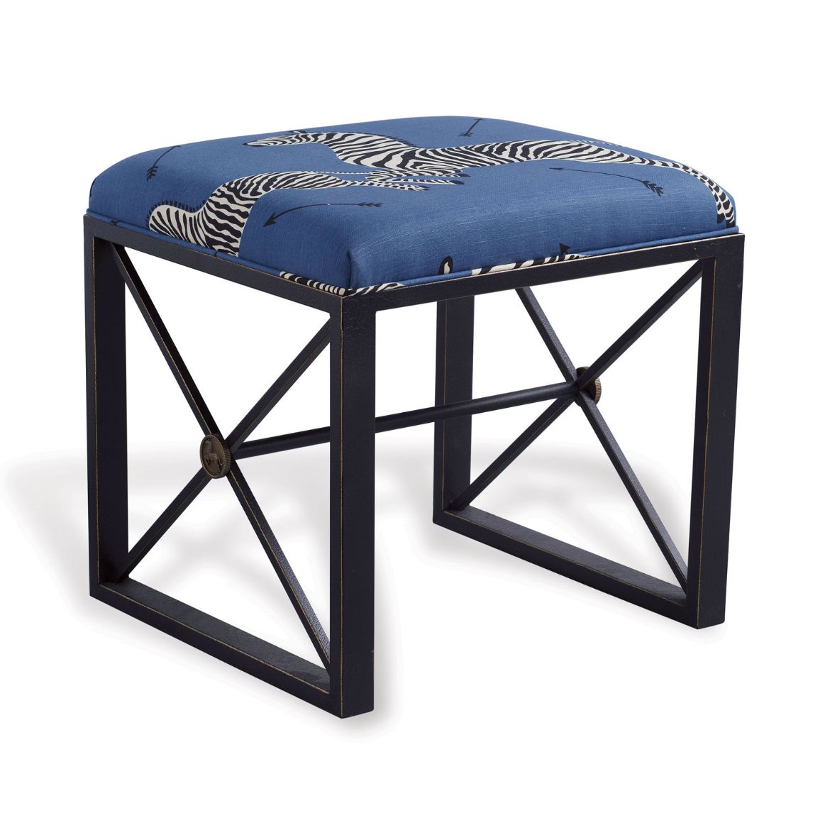 Picture of Medallion Black Zebra Blue Left Facing Bench