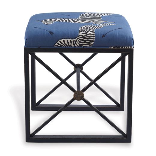 Picture of Medallion Black Zebra Blue Left Facing Bench