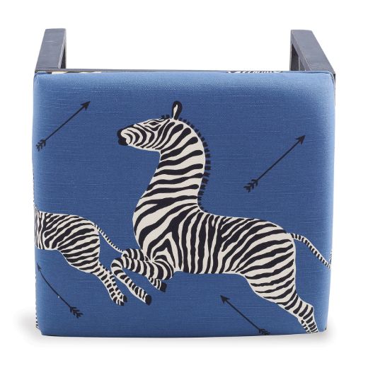 Picture of Medallion Black Zebra Blue Left Facing Bench