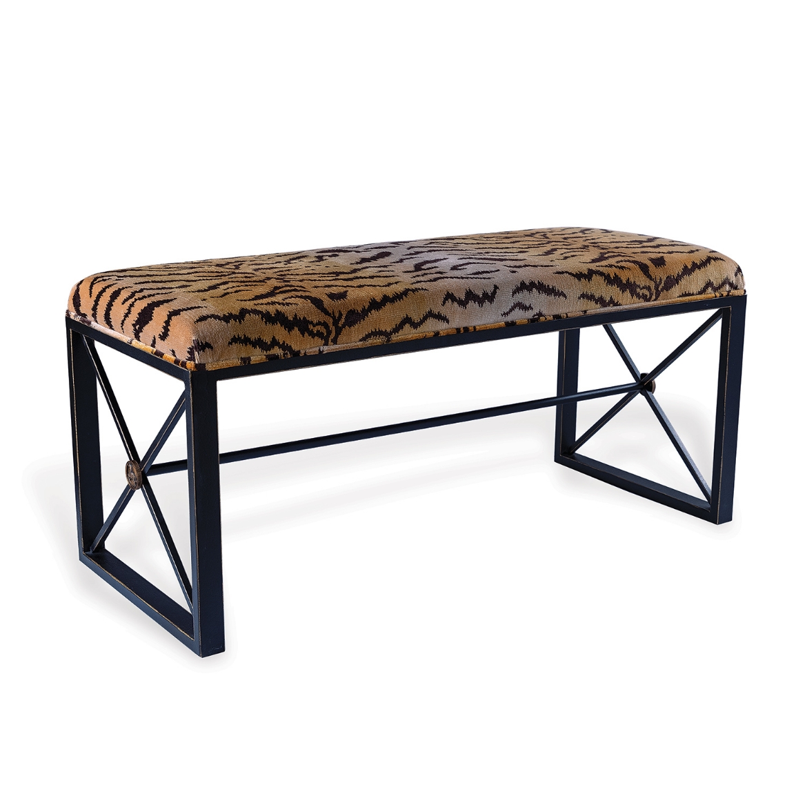Picture of Medallion Black Double Bench with Le Tigre Natural