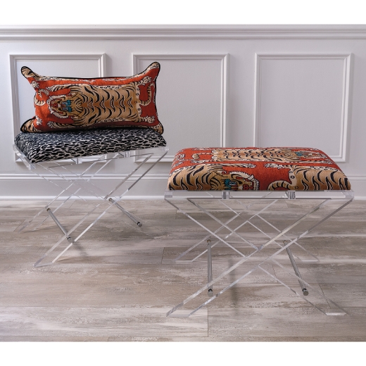 Picture of Crossing Lucite Bench Leopard Black-- kit