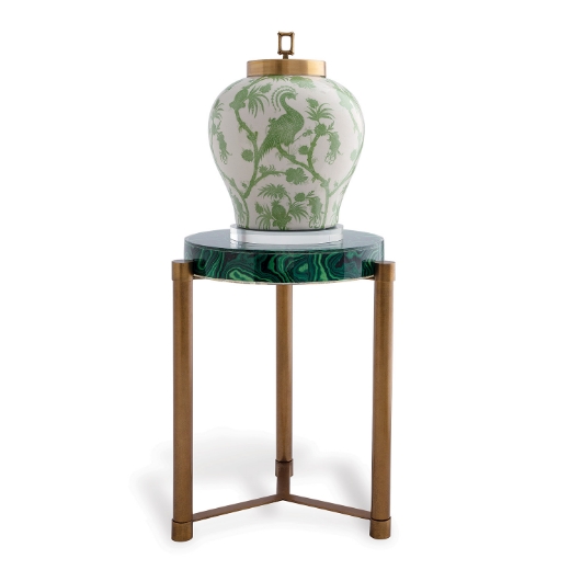 Picture of Malachite Brass Accent Table