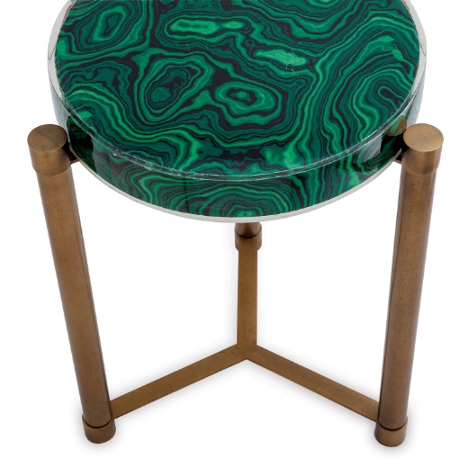 Picture of Malachite Brass Accent Table