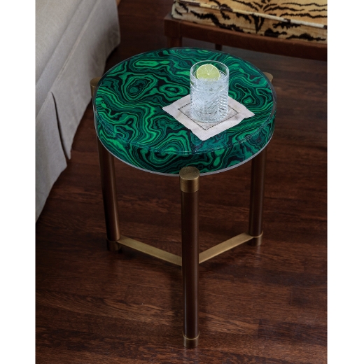 Picture of Malachite Brass Accent Table