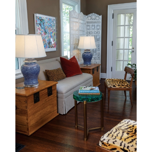 Picture of Malachite Brass Accent Table