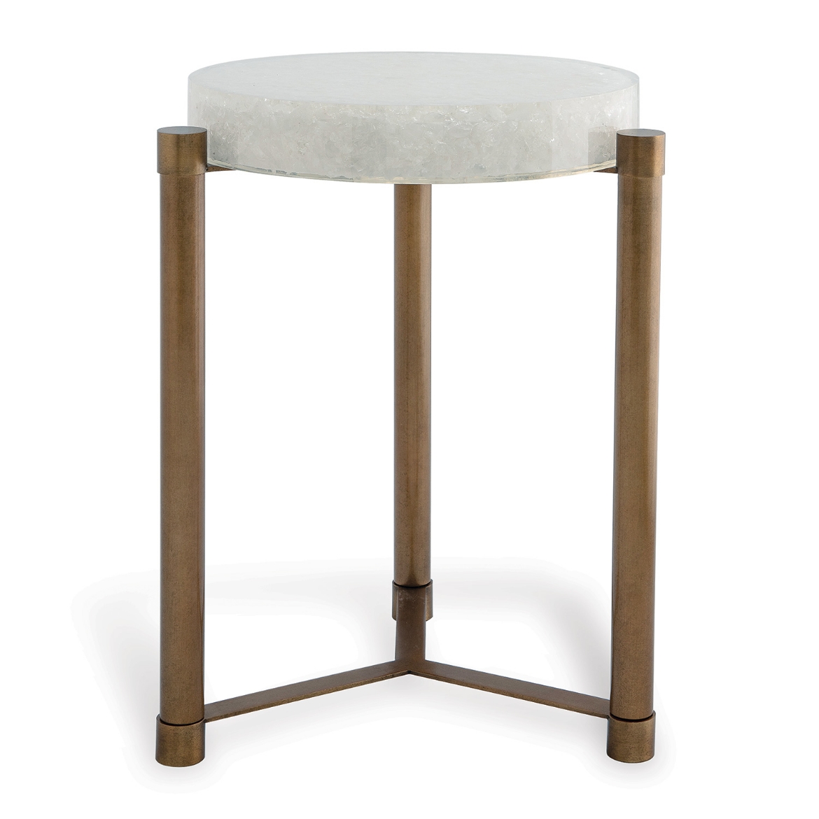 Picture of Stoneridge White / Aged Brass Accent table