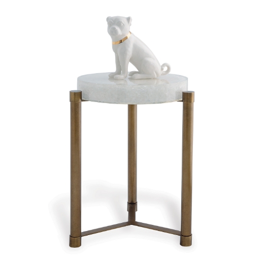 Picture of Stoneridge White / Aged Brass Accent table