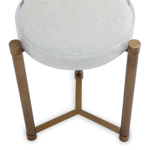 Picture of Stoneridge White / Aged Brass Accent table