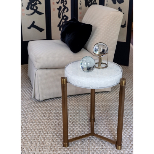 Picture of Stoneridge White / Aged Brass Accent table