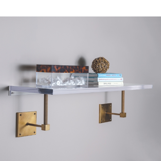 Picture of Billy Lucite Shelf / Age Brass 36"W
