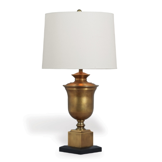 Picture of Robertson Brass Lamp--Linen Shade 32"H