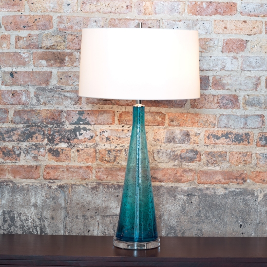 Picture of London Smoke Blue Glass Lamp 33"H