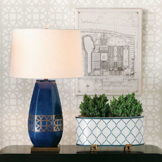 Picture of Lamerie Blue Lamp 32"H