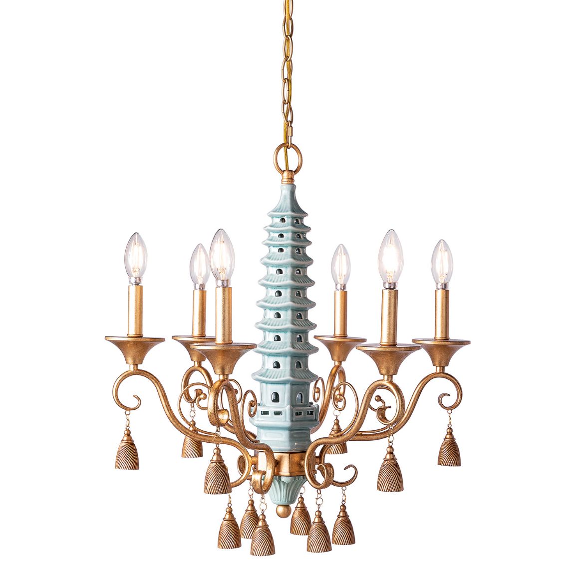 Picture of Oh, Pagoda Celadon Chandelier
