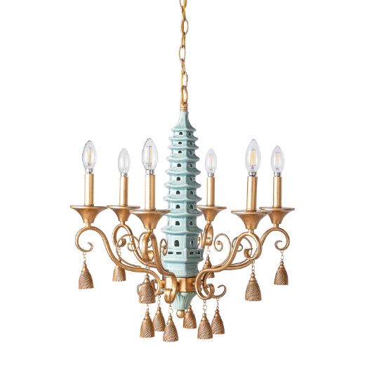 Picture of Oh, Pagoda Celadon Chandelier