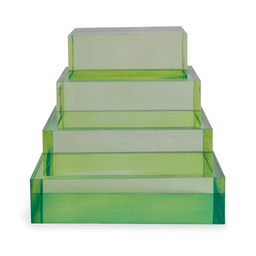 Picture of Green Lucite Square Stand 7" x 7" x 2"H Set/2