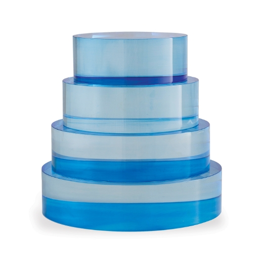 Picture of Blue Lucite Round Stand 6"D x 2"H Set/2 