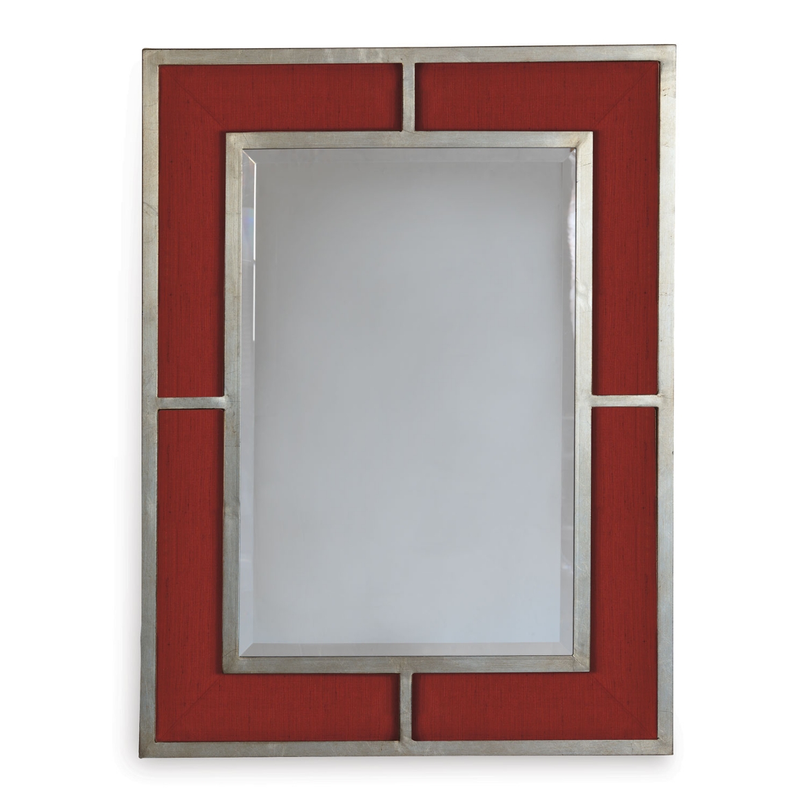 Picture of Bedford Silver Crimson Weave Mirror