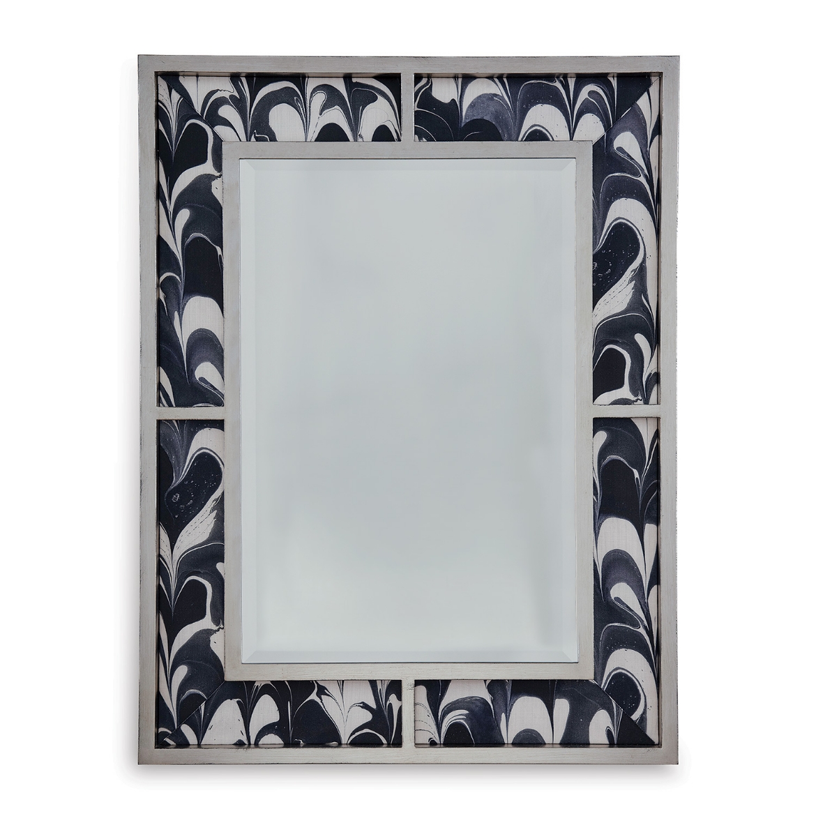 Picture of Bedford Silver Mirror / Black Orchid Fabric