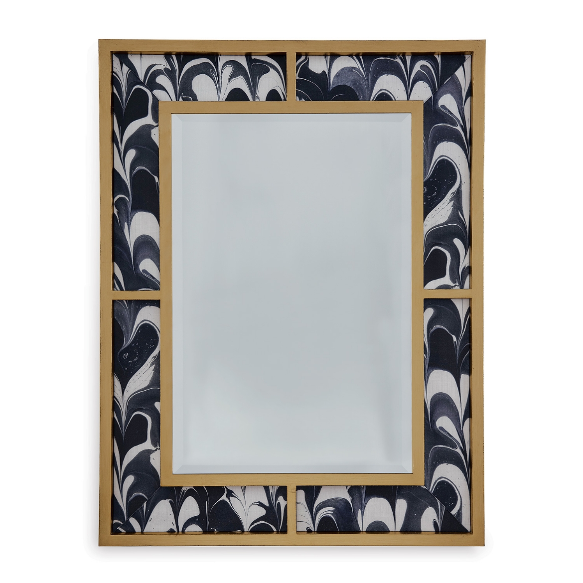 Picture of Bedford Gold Mirror / Black Orchid Fabric