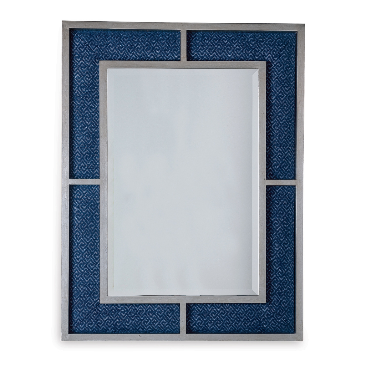 Picture of Bedford Silver Mirror / Nigel Blue fabric