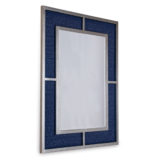 Picture of Bedford Silver Mirror / Nigel Blue fabric
