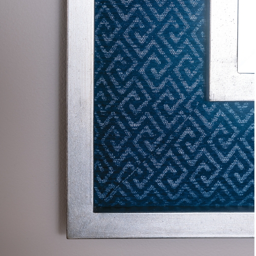 Picture of Bedford Silver Mirror / Nigel Blue fabric