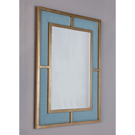 Picture of Bedford Gold Mirror / Nigel Celadon fabric