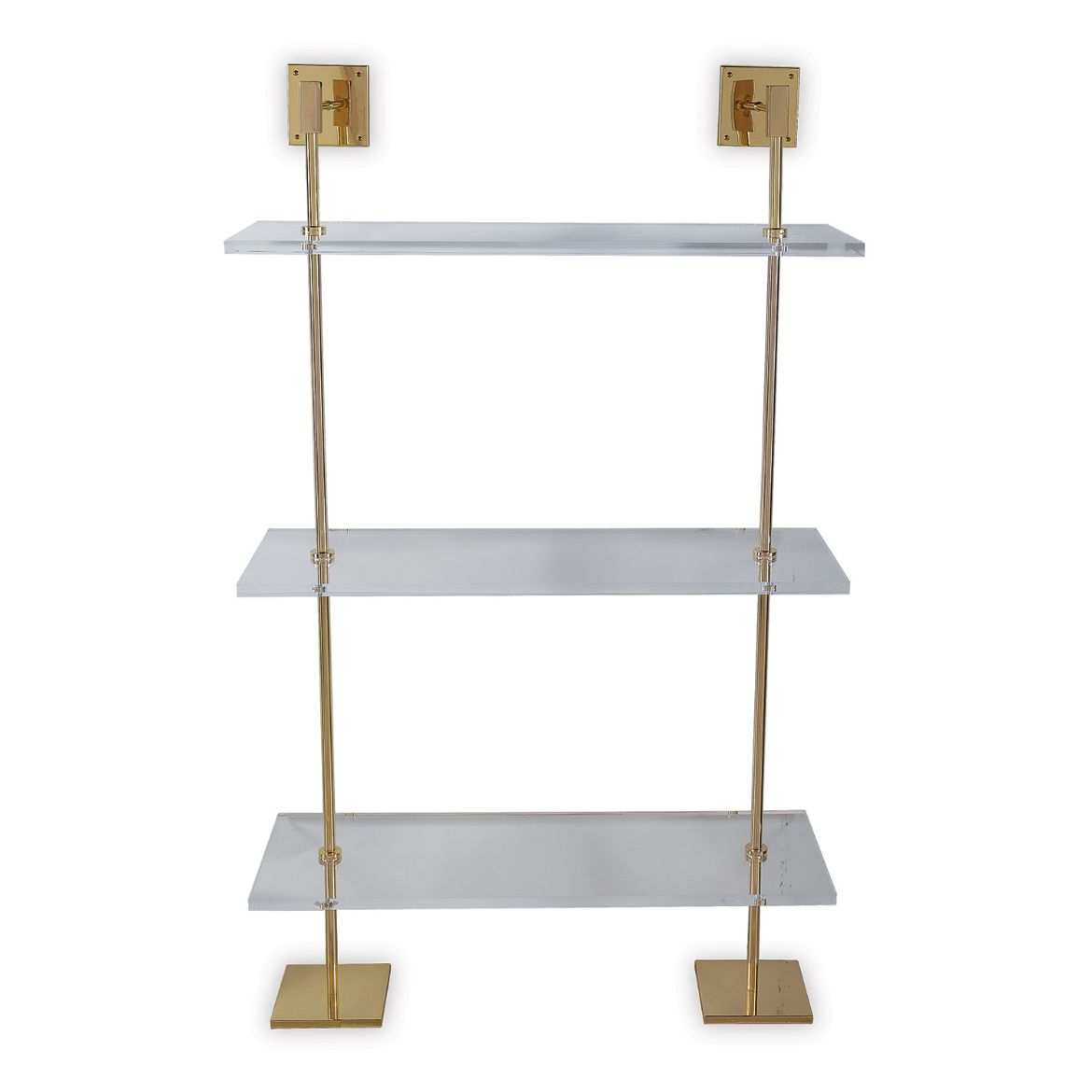 Picture of Marais 3-tier Shelf Lucite/ Gold 36"W