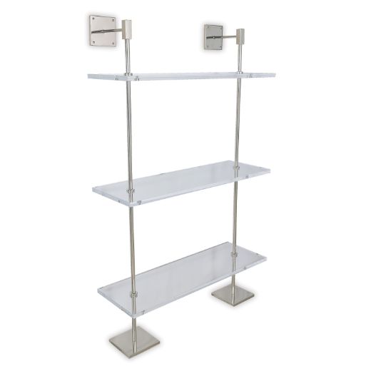 Picture of Marais 3-tier Shelf Lucite / Nickel 36"W