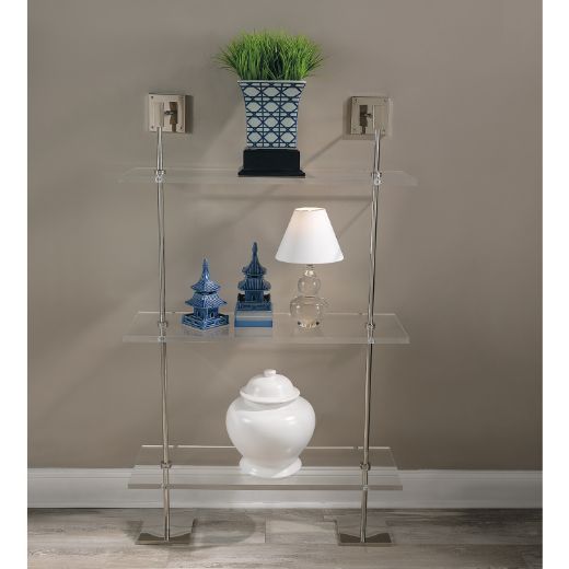 Picture of Marais 3-tier Shelf Lucite / Nickel 36"W