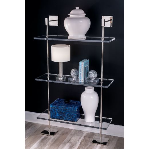 Picture of Marais 3-tier Shelf Lucite / Nickel 36"W