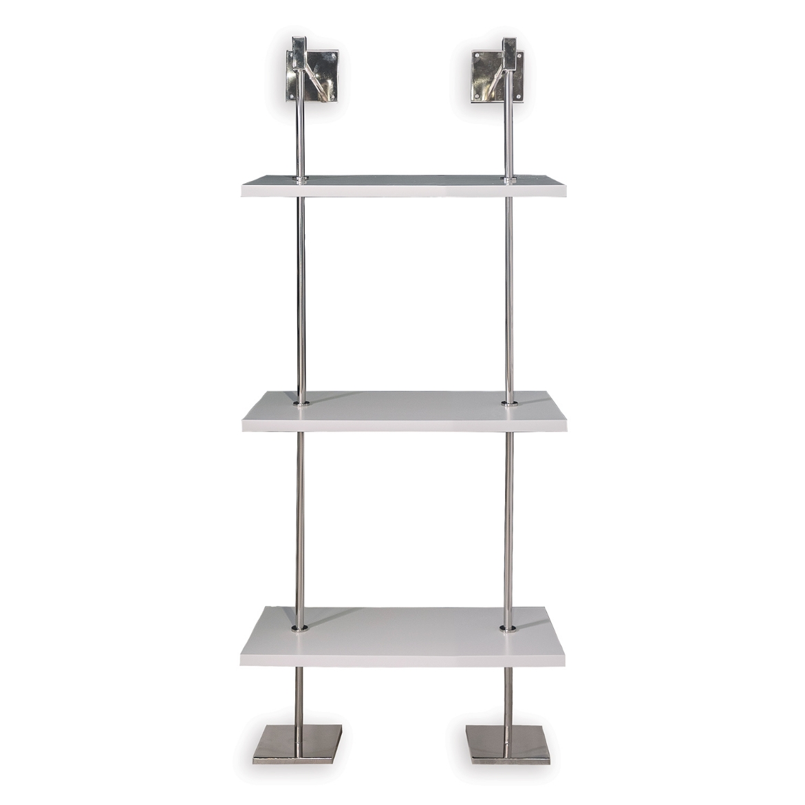 Picture of MARAIS 3-TIER WHITE/NICKEL SHELF 24"W