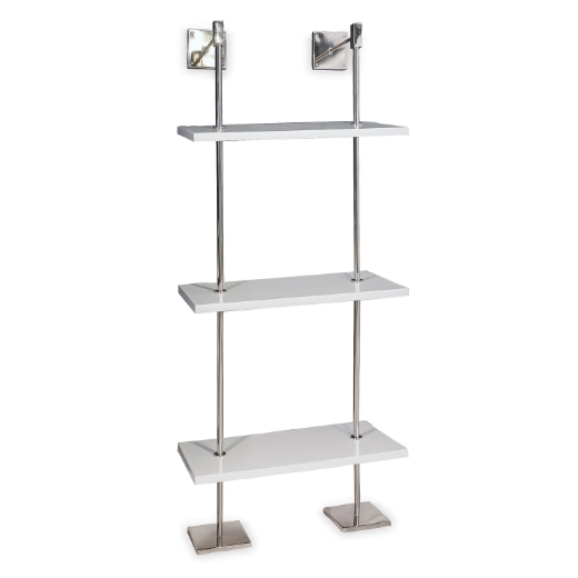 Picture of MARAIS 3-TIER WHITE/NICKEL SHELF 24"W