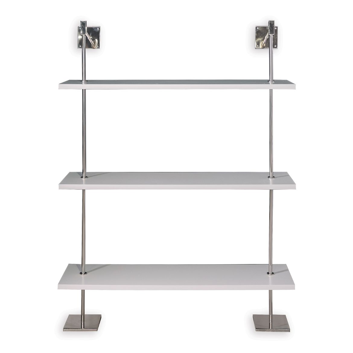 Picture of MARAIS 3-TIER WHITE/NICKEL SHELF 48"W