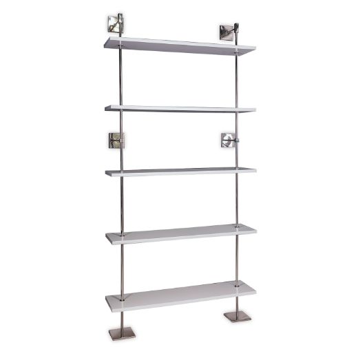 Picture of MARAIS 3-TIER WHITE/NICKEL SHELF 48"W