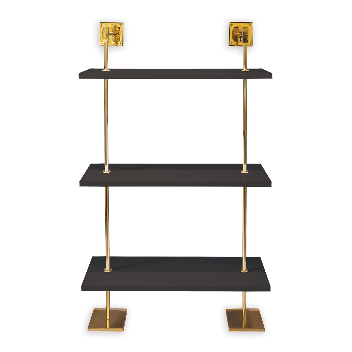 Picture of MARAIS 3-TIER BLACK/GOLD SHELF 36"W
