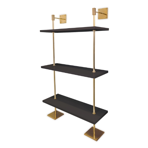 Picture of MARAIS 3-TIER BLACK/GOLD SHELF 36"W