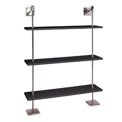 Picture of MARAIS 3-TIER BLACK/NICKEL SHELF 48"W