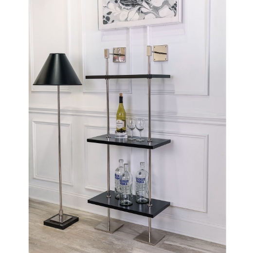 Picture of MARAIS 3-TIER BLACK/NICKEL SHELF 24"W