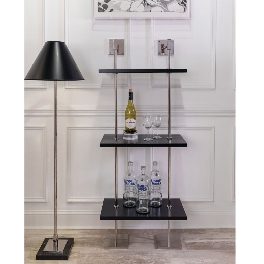 Picture of MARAIS 3-TIER BLACK/NICKEL SHELF 24"W