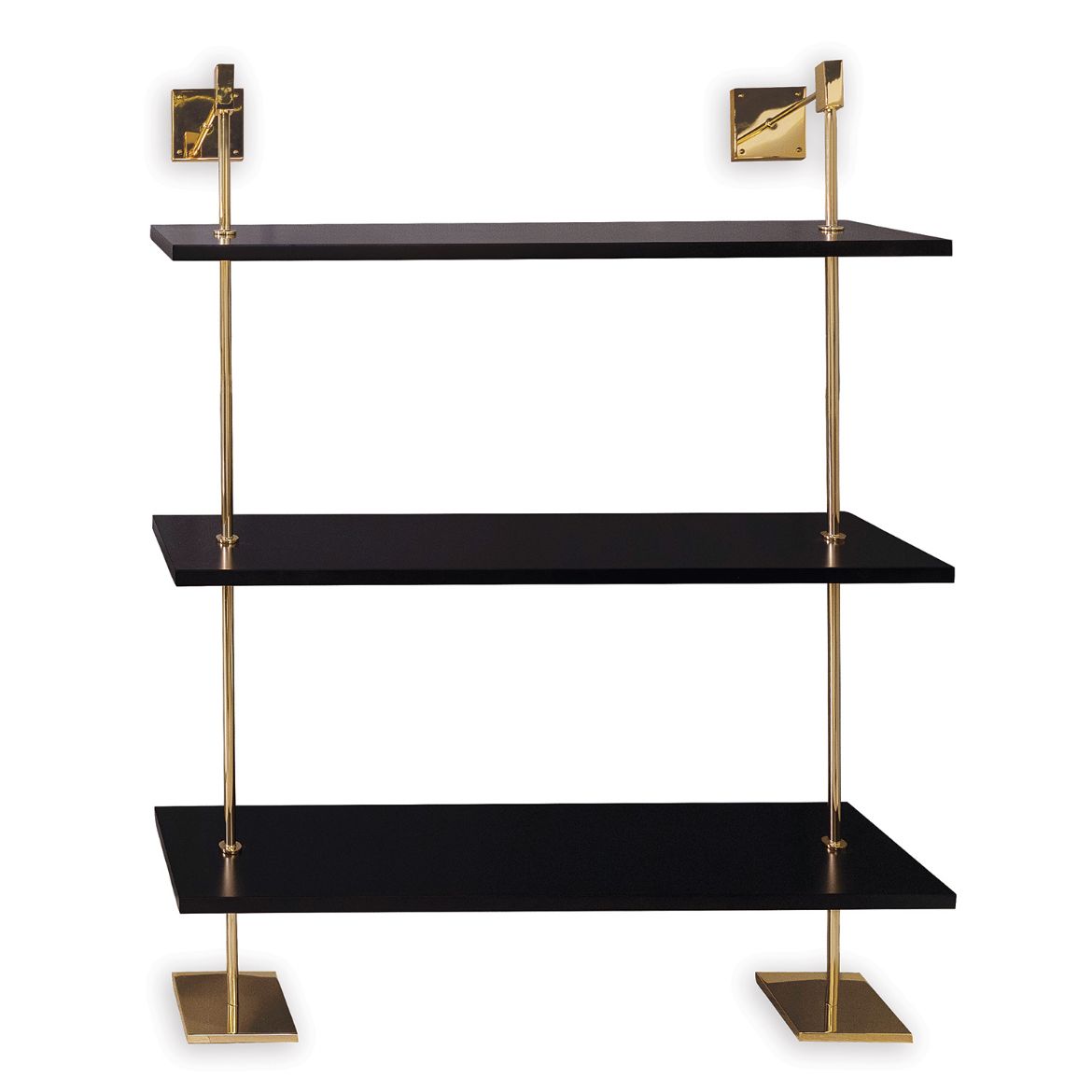 Picture of MARAIS 3-TIER BLACK/GOLD SHELF 48"W