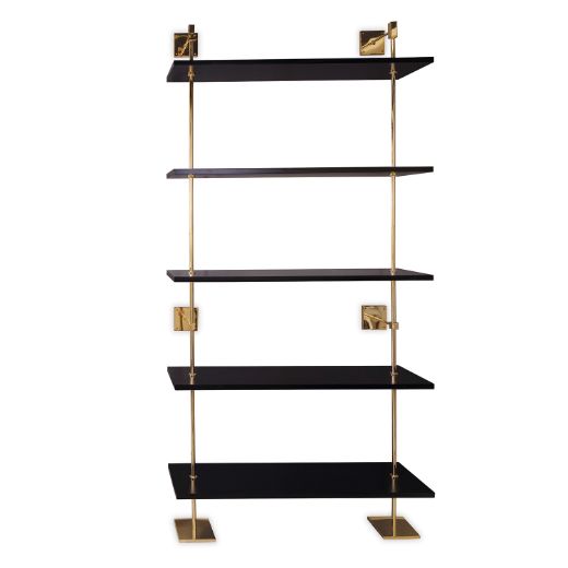 Picture of MARAIS 3-TIER BLACK/GOLD SHELF 48"W