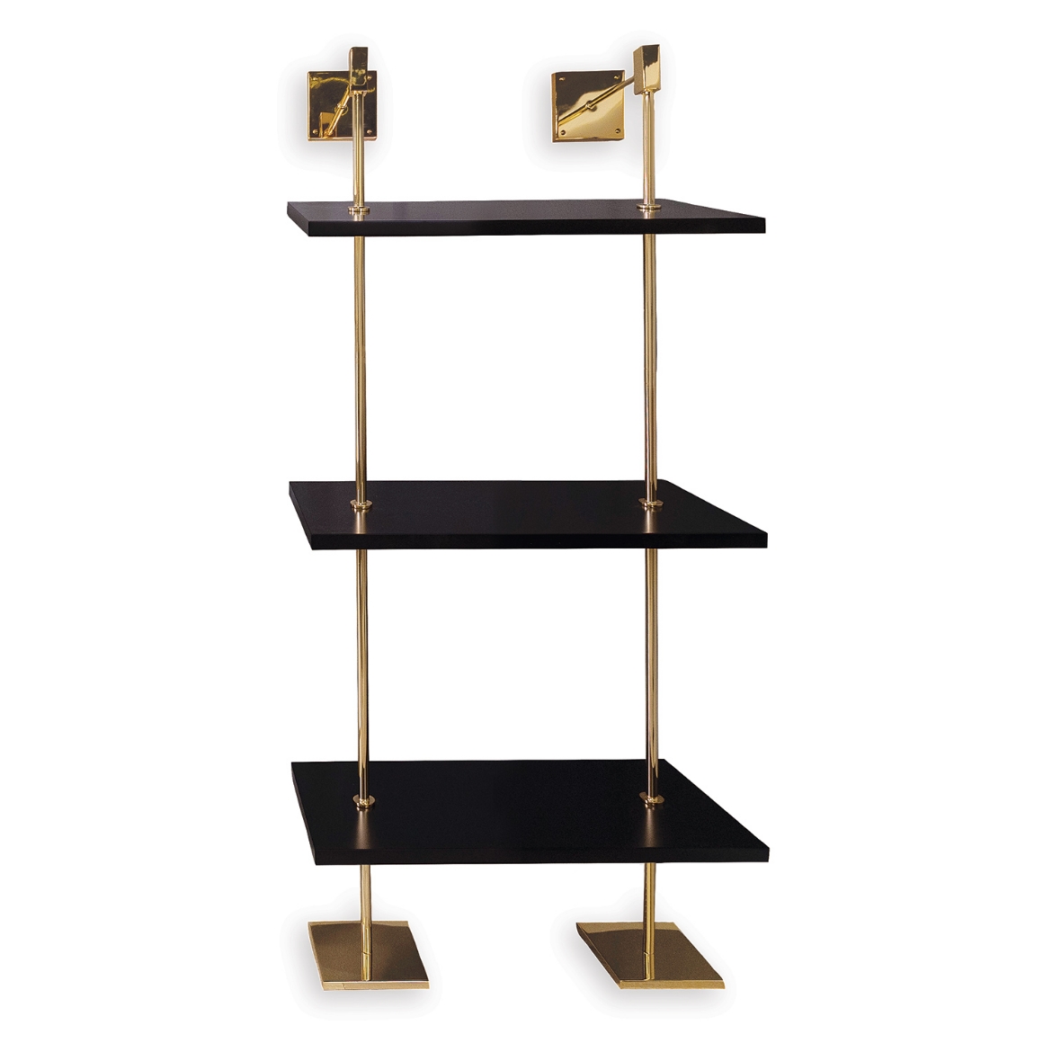Picture of MARAIS 3-TIER BLACK/GOLD SHELF 24"W