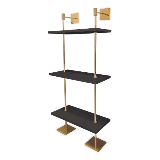 Picture of MARAIS 3-TIER BLACK/GOLD SHELF 24"W