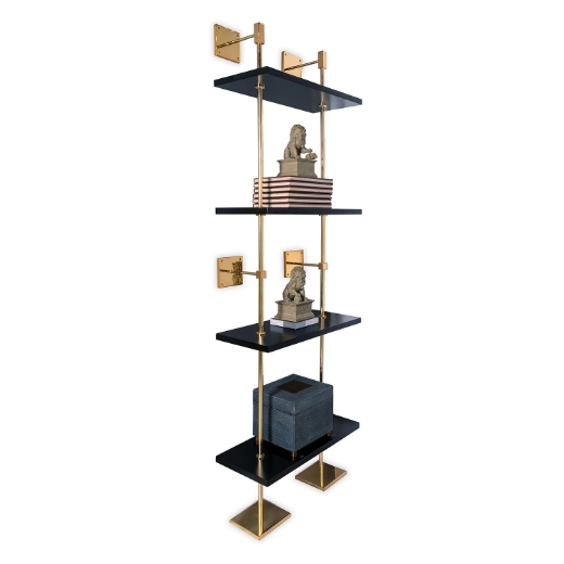 Picture of MARAIS 3-TIER BLACK/GOLD SHELF 24"W