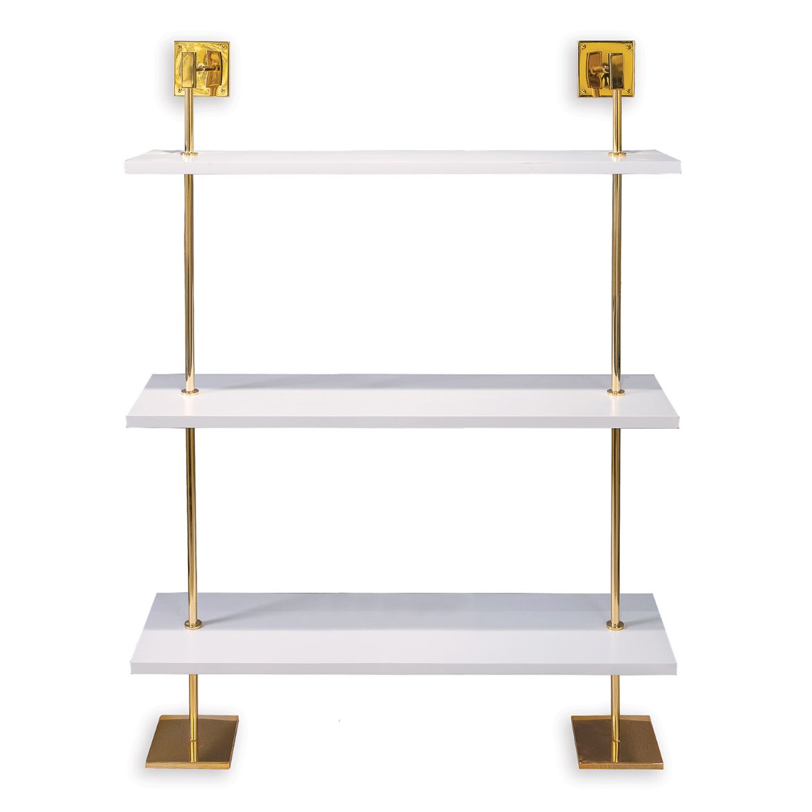 Picture of MARAIS 3-TIER WHITE/GOLD SHELF 48"W
