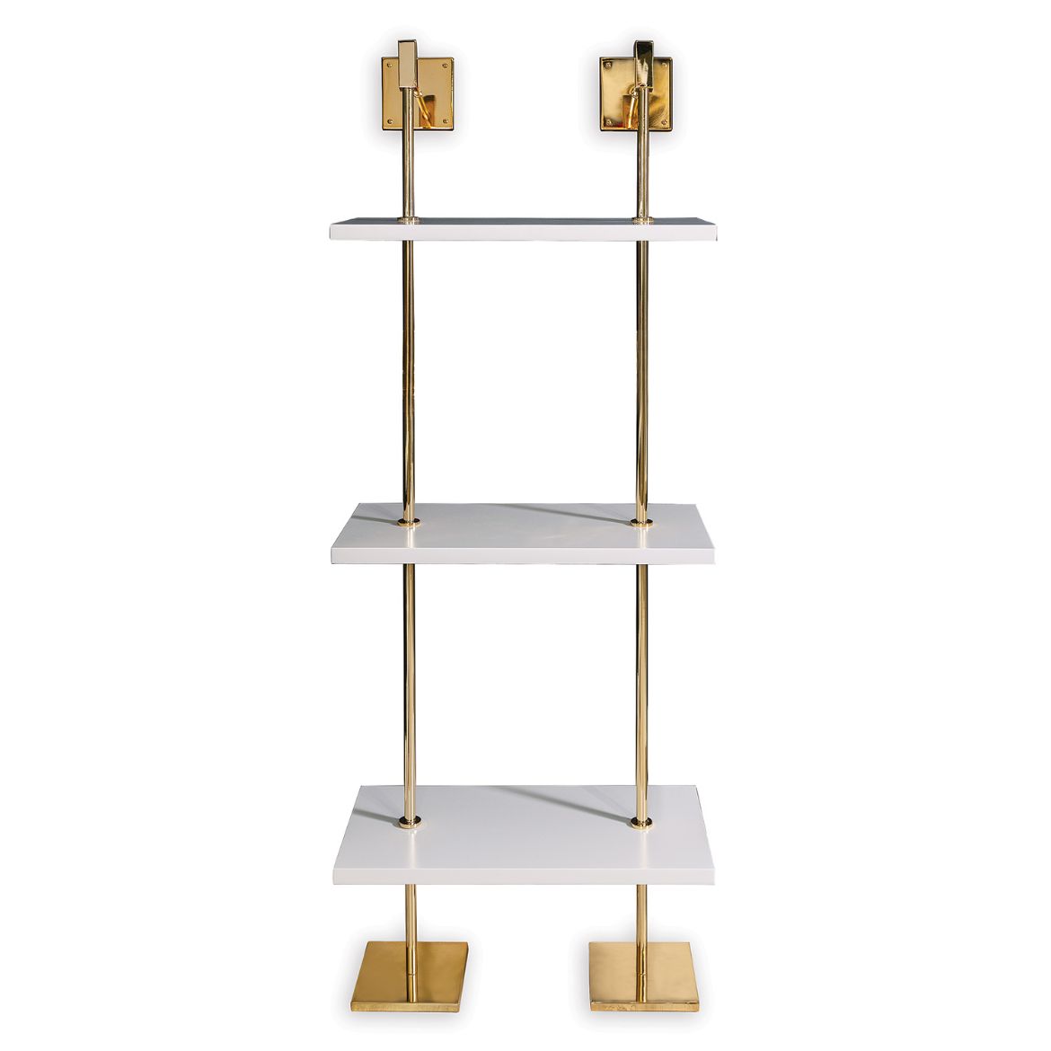 Picture of MARAIS 3-TIER WHITE/GOLD SHELF 24"W